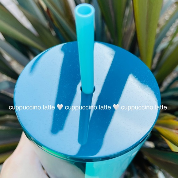 💙NWT🤍Starbucks 2023 Blue Teal Split Puffy SS Cold Cup Venti Tumbler - Picture 4 of 6